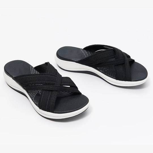 Cross-Strap Slip-On Casual Sandals