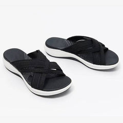 Cross-Strap Slip-On Casual Sandals