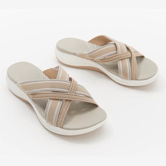 Cross-Strap Slip-On Casual Sandals