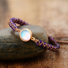 Bracelet bohème tressé en pierre et opale en 6 couleurs