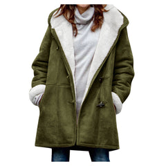 Mittellanger Kapuzenmantel mit Taschen in 5 Farben S-5XL