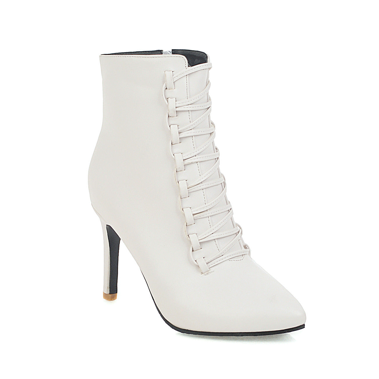 High Heel Stiletto Ankle Boots with Side Zipper