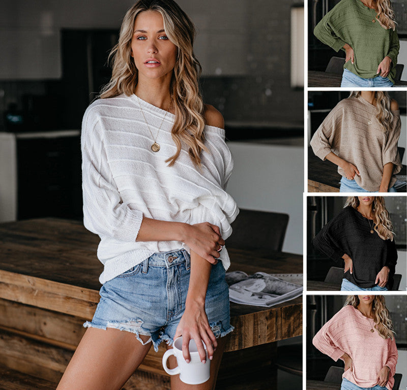 Pullover Crew Neck Knit Sweater in 5 Colors S-XL