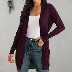Long Sleeve Knit Cardigan with Pockets in 5 Colors S-XL