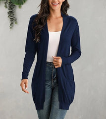 Long Sleeve Knit Cardigan with Pockets in 5 Colors S-XL