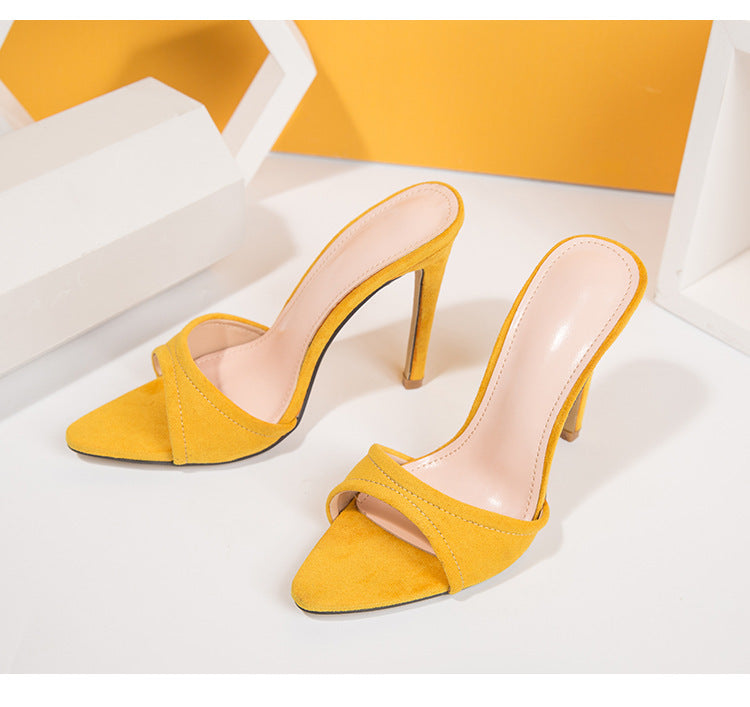 Elegant Solid Colour Stilettos with Open Pointed Toe