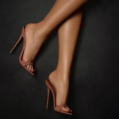 Elegant Solid Colour Stilettos with Open Pointed Toe