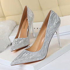 Sparkly High Heel Stilettos with Pointed Toe