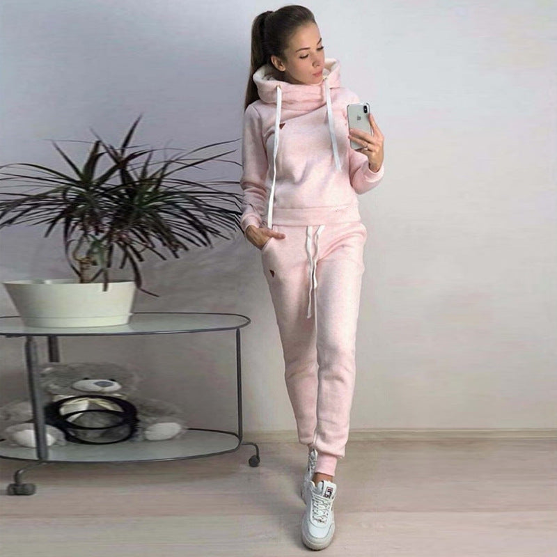 Solid Colour Fleece-Lined Sweatsuit