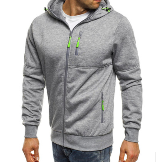 Men Hooded Zippered Sweatshirt in 3 Colors S-3XL