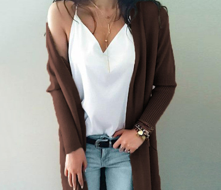 Long Sleeve Knit Cardigan with Pockets