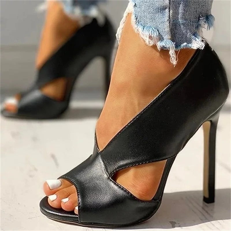 High Heel Open Toe Stilettos in 2 Colors