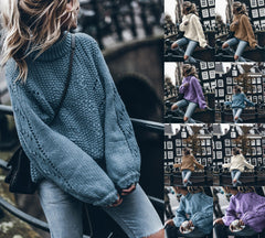 Loose Knit Long Sleeve Sweater in 7 Colors S-XL