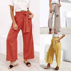 Pantalon court à jambes larges avec poches