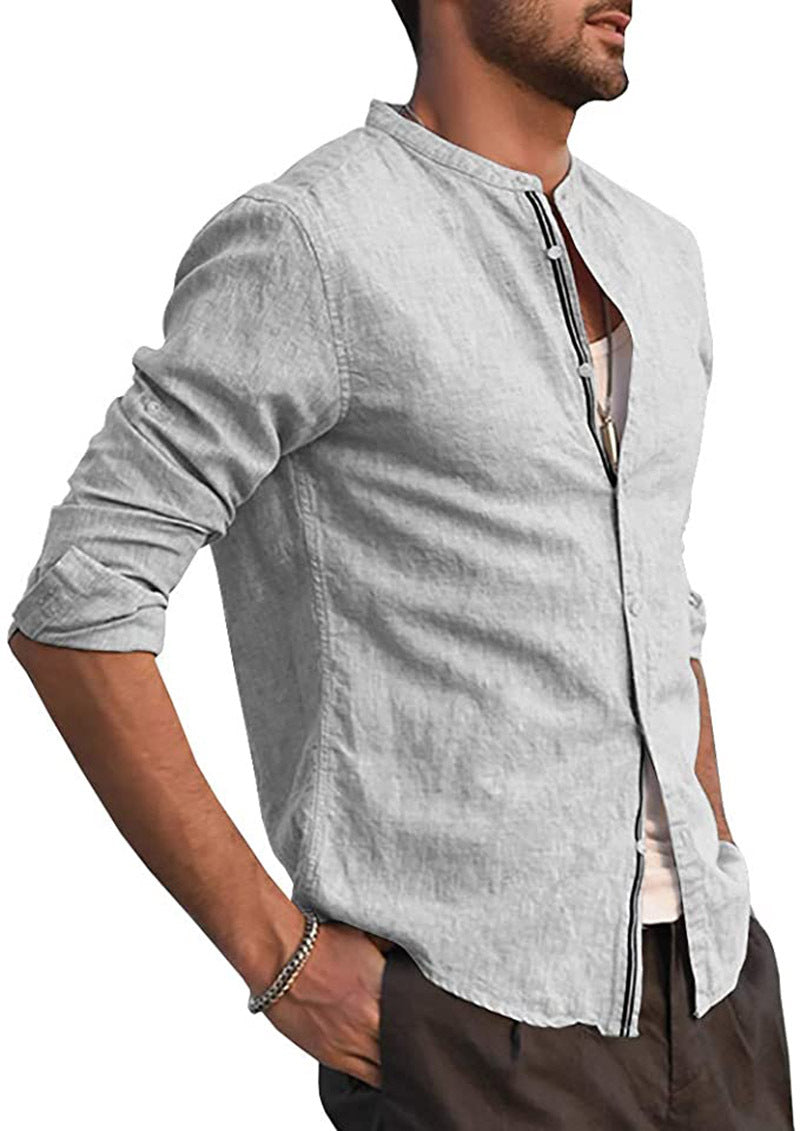 Men's Casual Long Sleeve Button Shirt in 5 Colors S-2XL