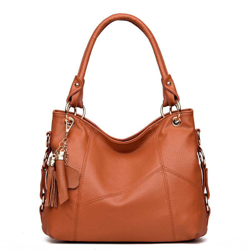 Hand Shoulder Bag with Decorative Tassels