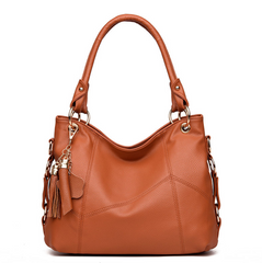 Hand Shoulder Bag with Decorative Tassels