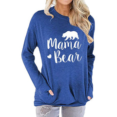 Langärmliges Mama Bear Top mit Taschen in 10 Farben S-XXL