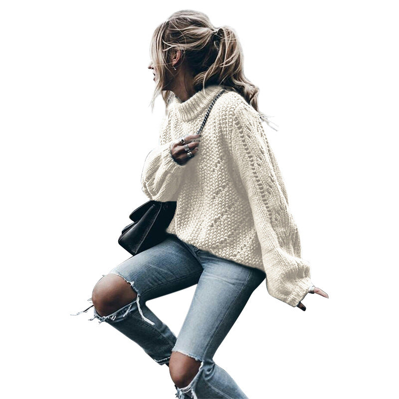 Loose Knit Long Sleeve Sweater in 7 Colors S-XL