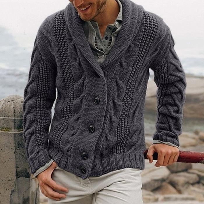 Men's Knit Cardigan Sweater in 4 Colors S-XXL