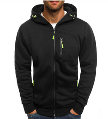 Men Hooded Zippered Sweatshirt in 3 Colors S-3XL