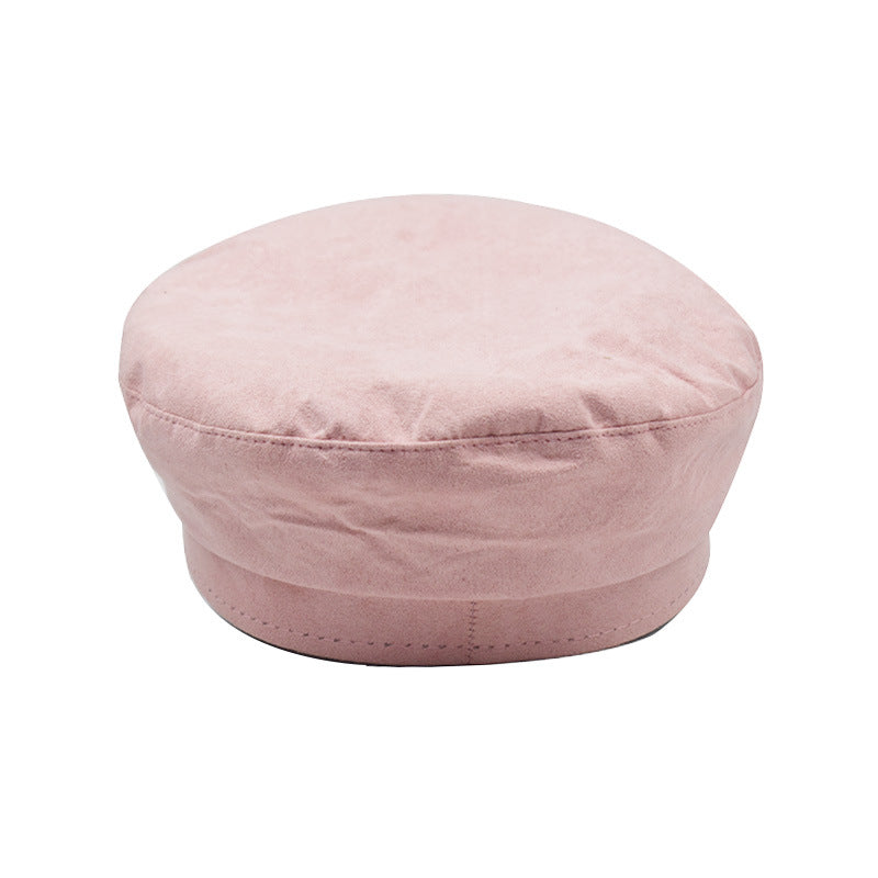 Casquette en velours de daim avec bord et dessus plat en 3 couleurs