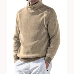 Men's High Collar Long Sleeve Knit Sweater in 5 Colors M-3XL