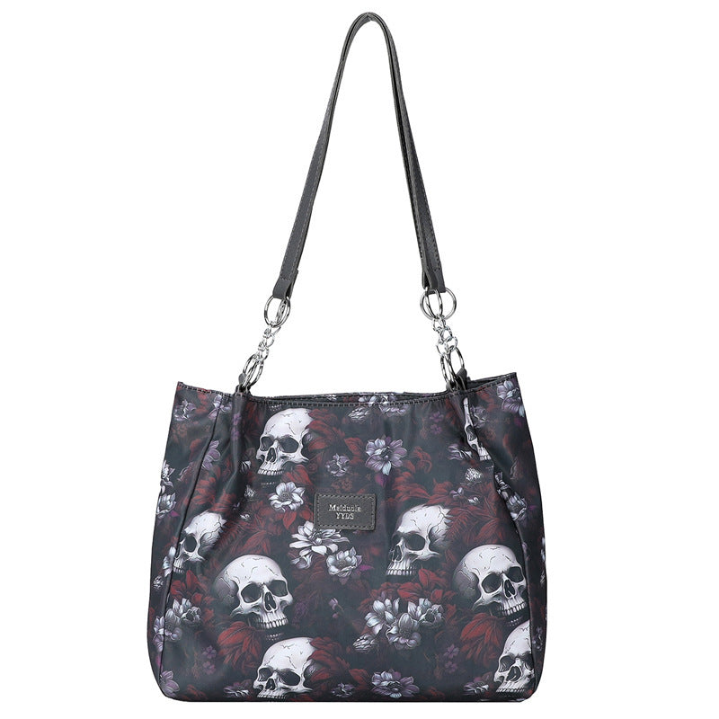 Large Capacity Skull Print Shoulder Bag
