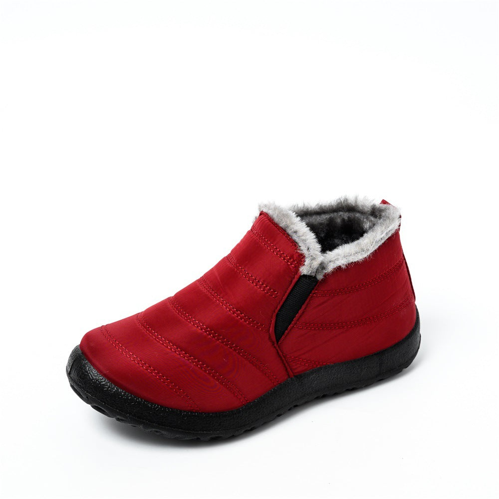 Fleece Lined Slip On Ankle Boots with Flat Heel