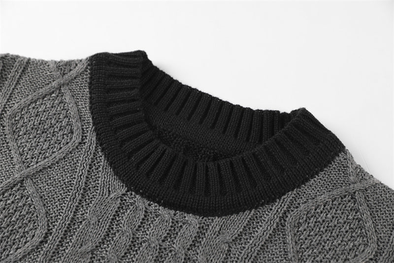 Men's Knit Long Sleeve Colorblock Sweater S-XXL