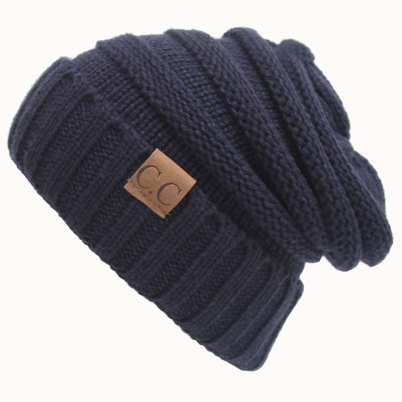 Solid Colour Knit Slouch Toque