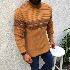Men's Striped Round Neck Knit Sweater in 3 Colors S-XXL