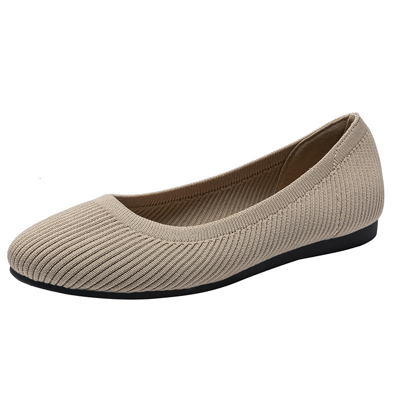 Solid Color Slip On Flats with Round Toe