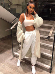 Knit Long Sleeves Open Front Cardigan