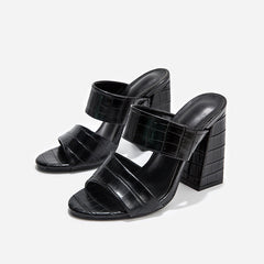 Chunky High Heel Sandals in 2 Colors