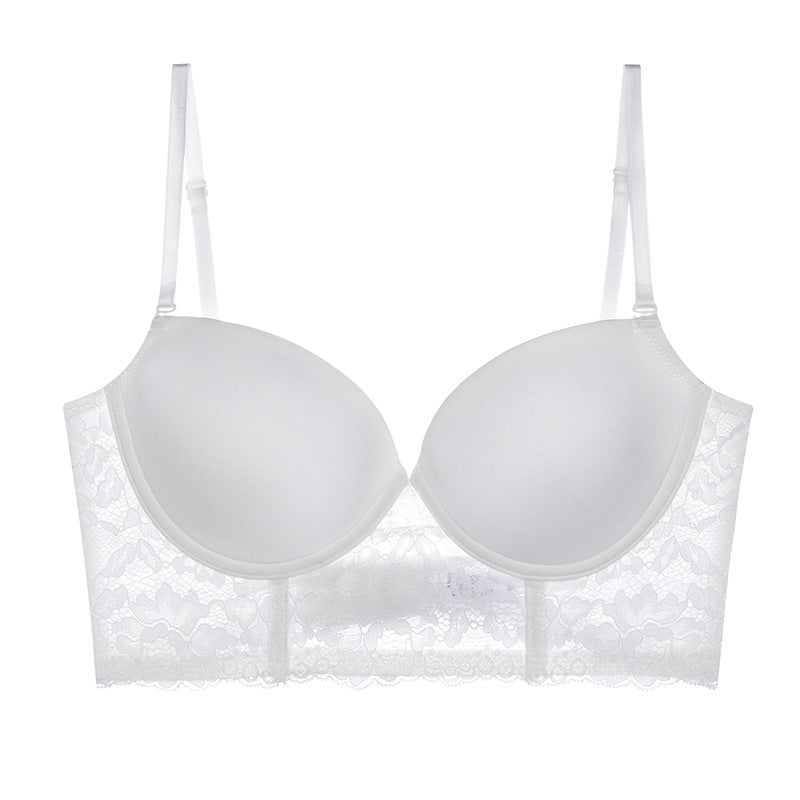 Soutien-gorge dos nu sans coutures avec bretelles amovibles réglables et dentelle en 3 couleurs