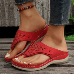 Solid Color Roman Thong Sandals