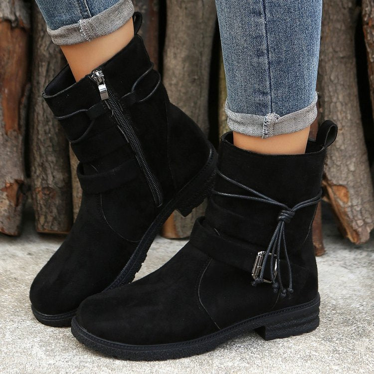 Low Heel Non-Slip Suede Ankle Boots in 3 Colors