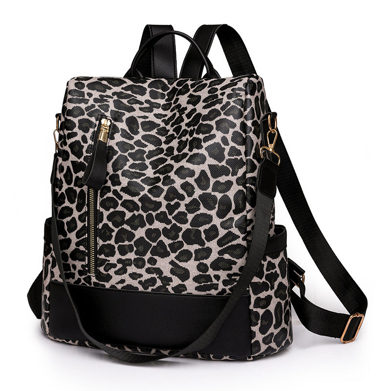 Waterproof Leopard Print Fashion Shoulder Bag Backpack