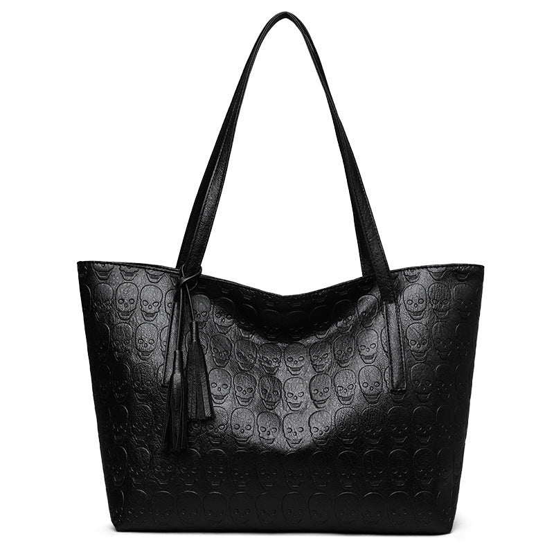 Skull Print Large Capacity Shoulder Bag