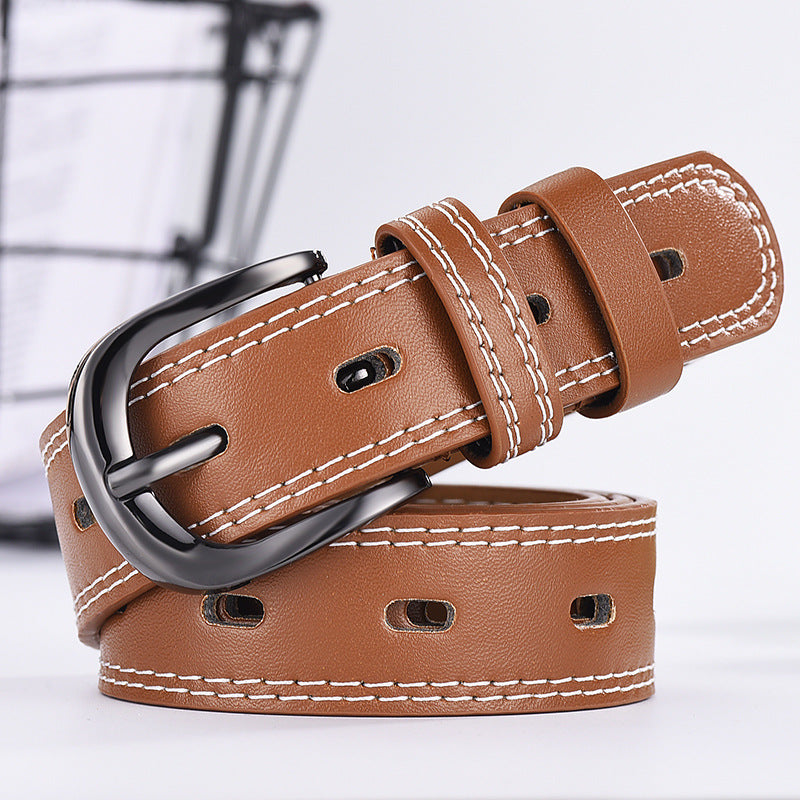 Unisex PU Leather 3'5â€?Belt in 4 Colors