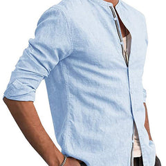 Men's Casual Long Sleeve Button Shirt in 5 Colors S-2XL