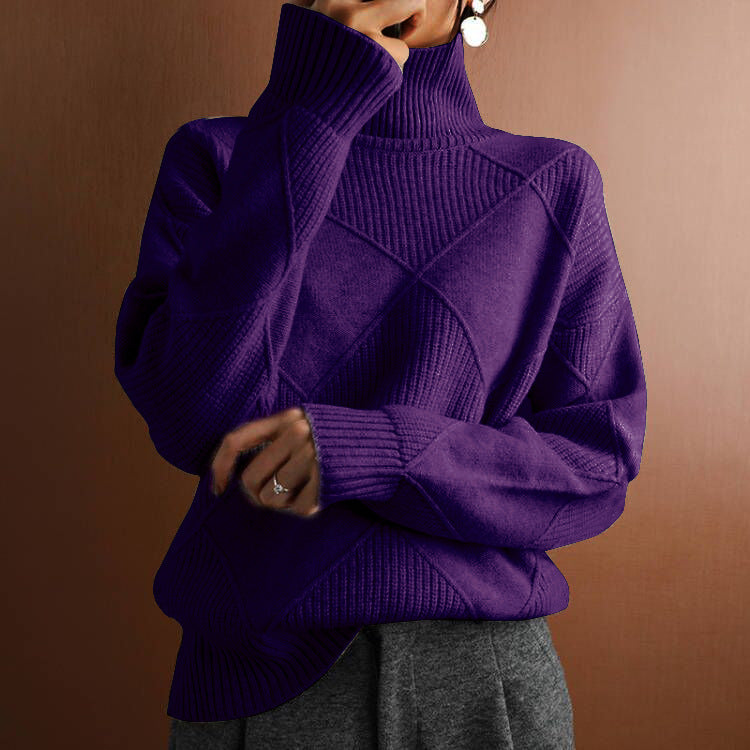 Long Sleeve Knit Turtleneck Sweater in 8 Colors S-XXL