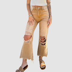 Wash Ripped Bootscut Jeans