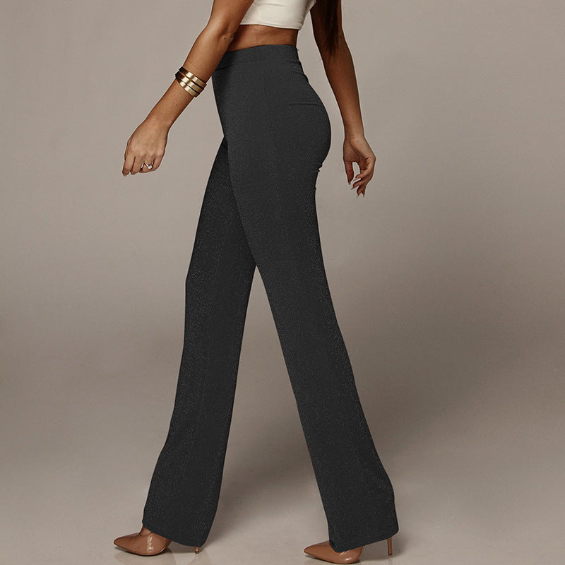 Sparkly High Waist Flared Pants in 2 Colors S-L