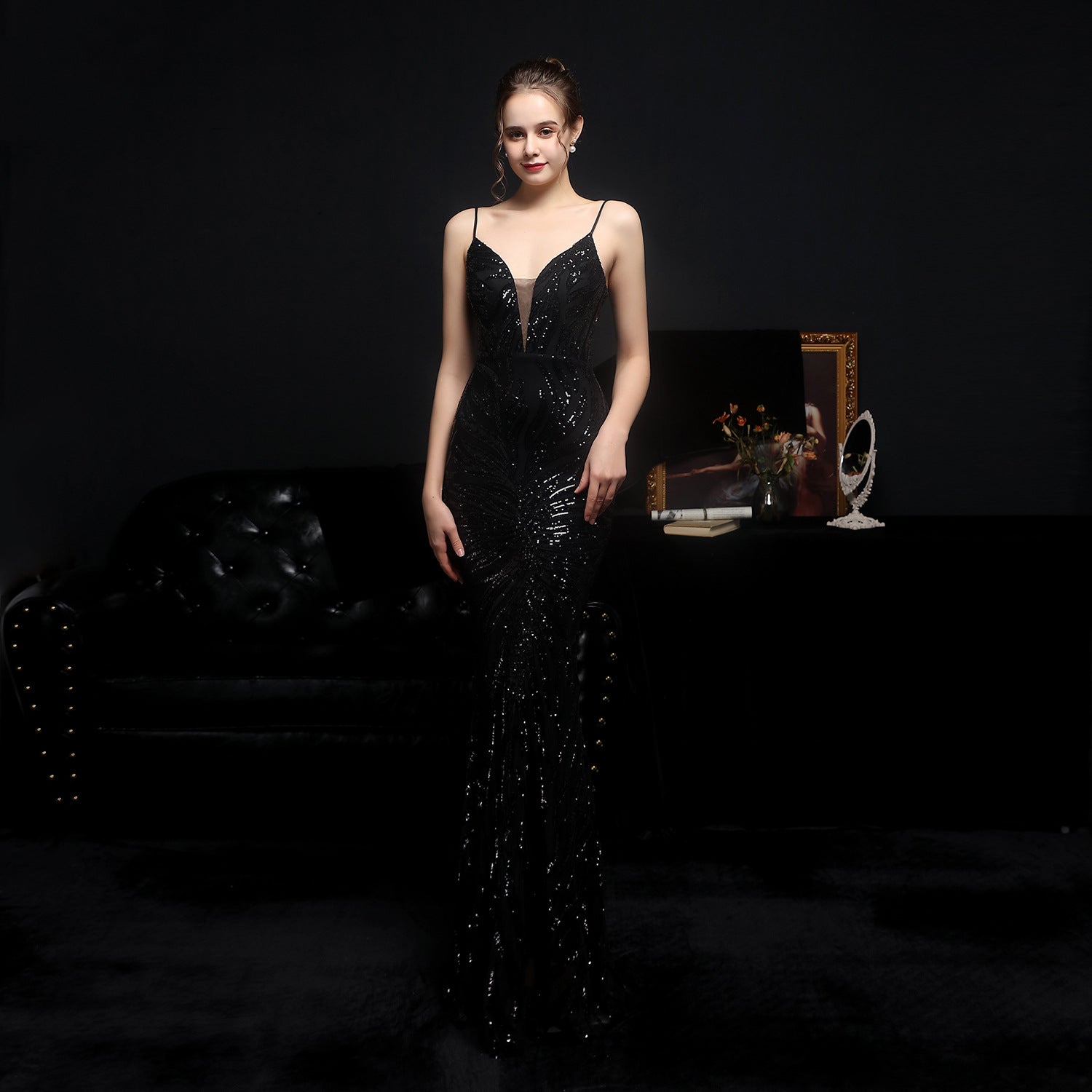 Sequined Mermaid Evening Dress in 4 Colors S-2XL