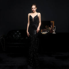 Sequined Mermaid Evening Dress in 4 Colors S-2XL