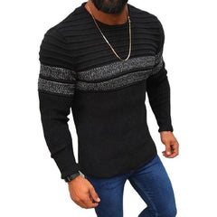 Men's Striped Round Neck Knit Sweater in 3 Colors S-XXL