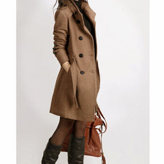 Mid-Length Woolen Coat in 2 Colors M-4XL