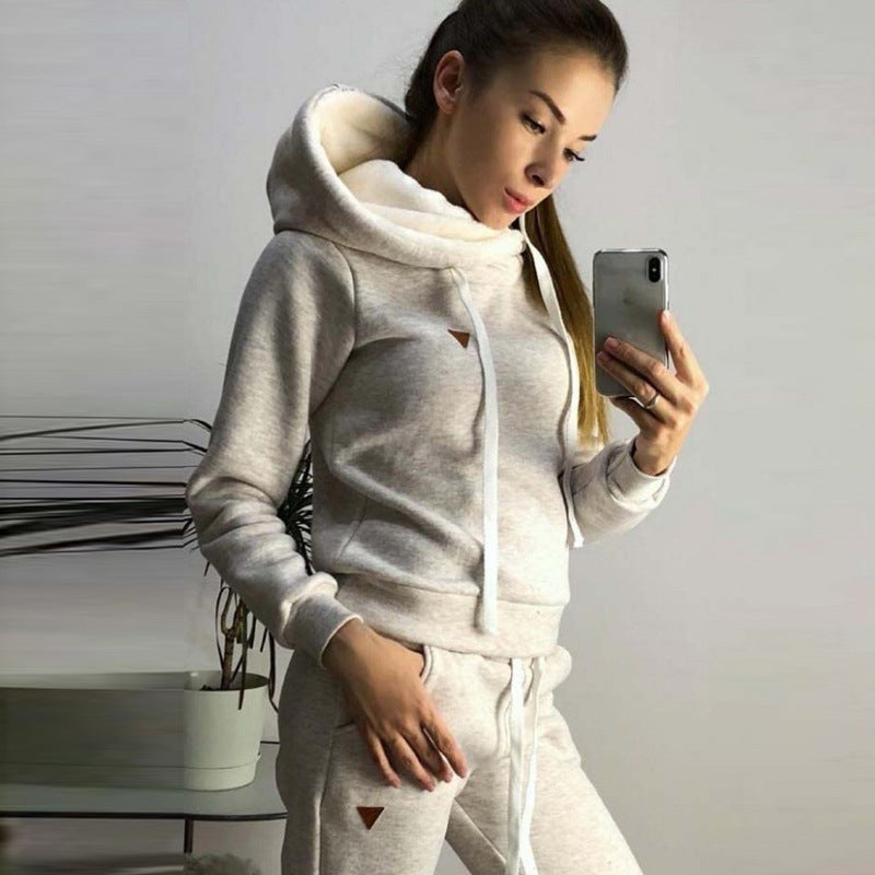 Solid Colour Fleece-Lined Sweatsuit